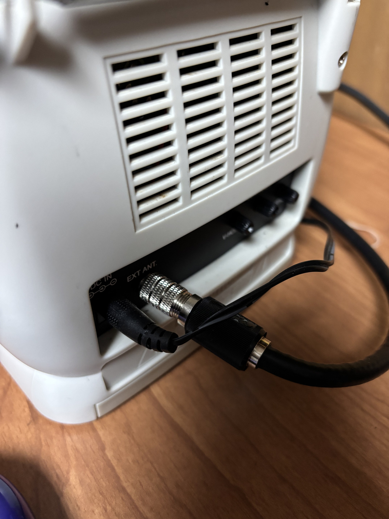 Figure 4. Connect the coaxial cable via the 3.5mm Mono Plug Jack Adapter to the TV